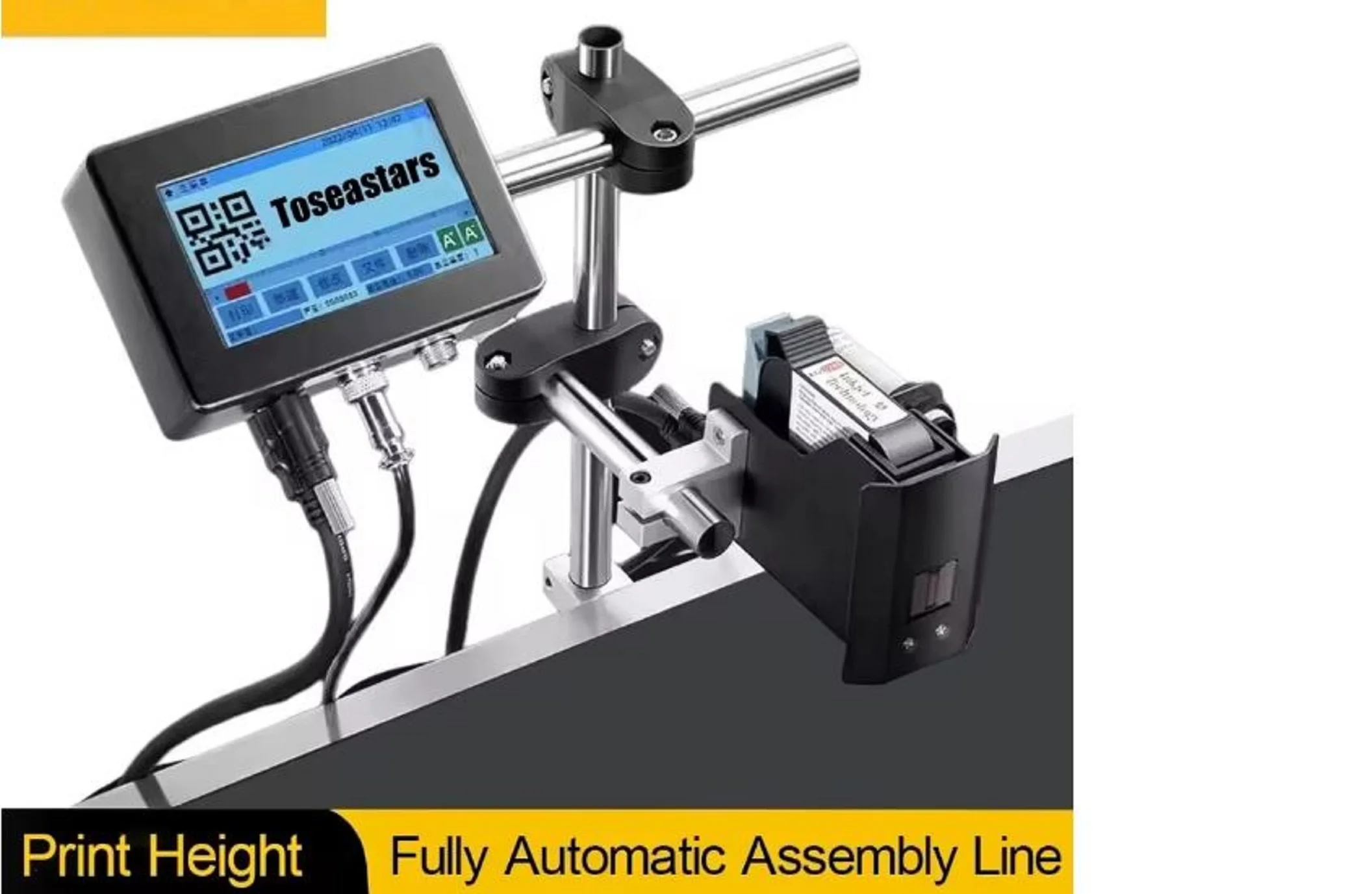 Garantierter automatischer Tintenstrahldrucker, automatische Codemaschine, 12,7–25,4 mm, 4,3-Zoll-Touchscreen, TIJ-Drucklogo, QR-Code, Barcode