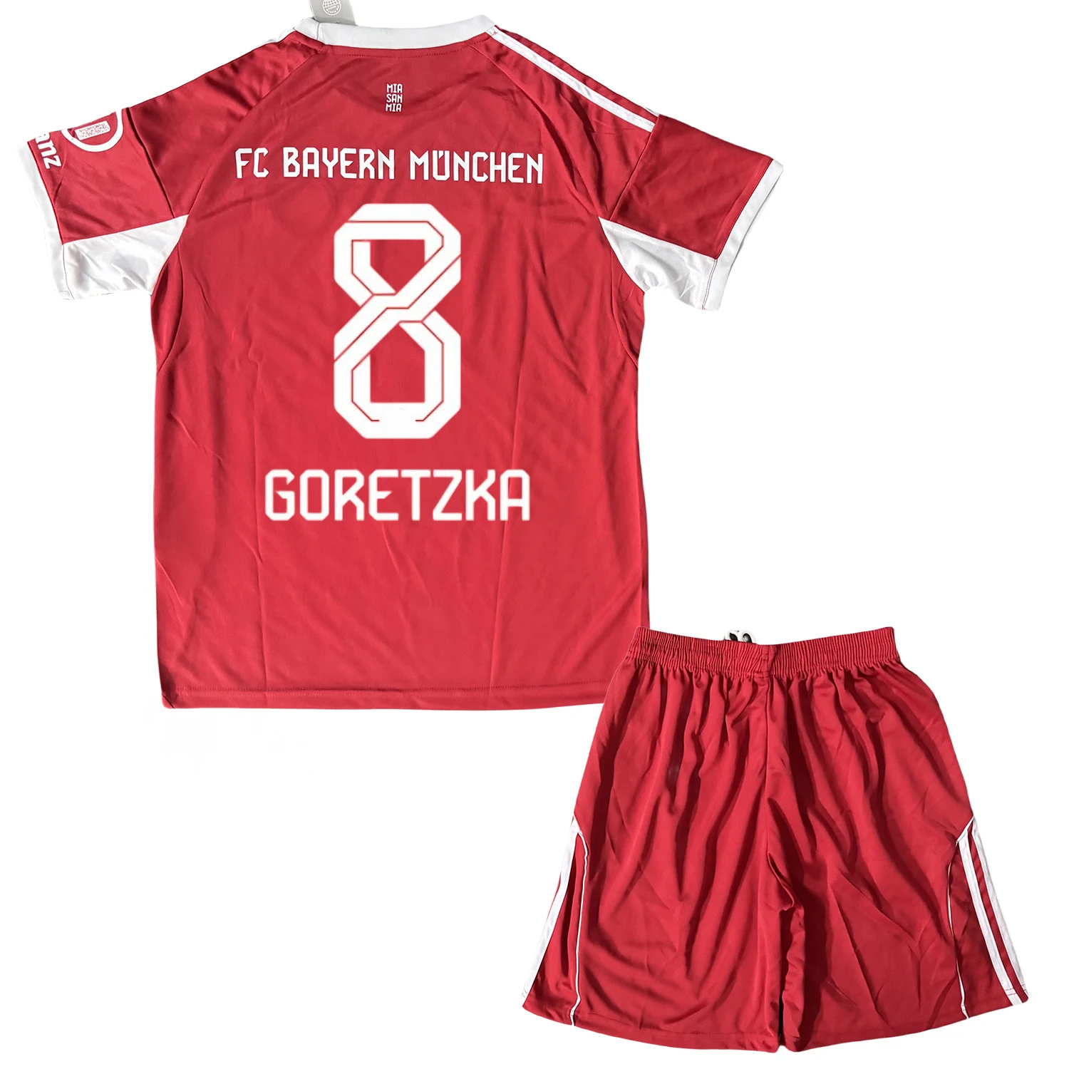 

25-26 Мужская/детская новая спортивная одежда FCBM Футбол # Трикотажные изделия Goretzka 8, модная спортивная футболка красного цвета