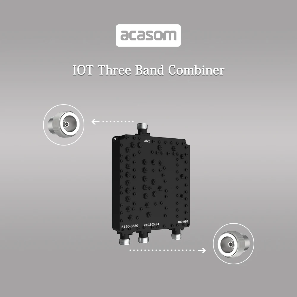 400MHz/2.4GHz/5.8GHz 3 Band Cavity Diplexer Combiner  Multiplexer For  WiFi  IOT Wireless Communication