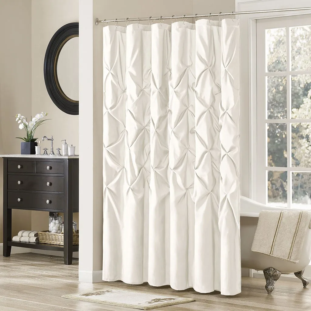 

Tufted Semi-Sheer Shower Curtain (White + Polyester)