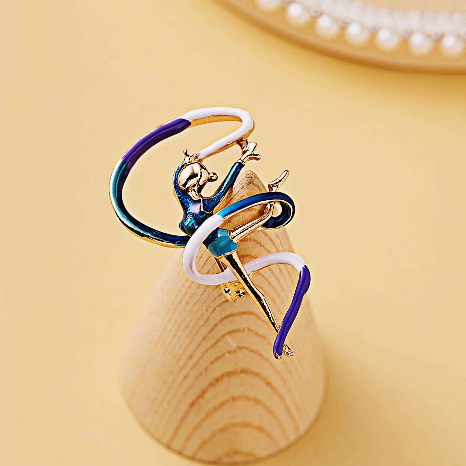 Niedliche Ballett-Gymnastik-Tänzer-Broschen für Frauen, exquisite bunte Strass-Anstecknadel, Hochzeits-Corsage, Modeschmuck, Geschenk – Detail 9