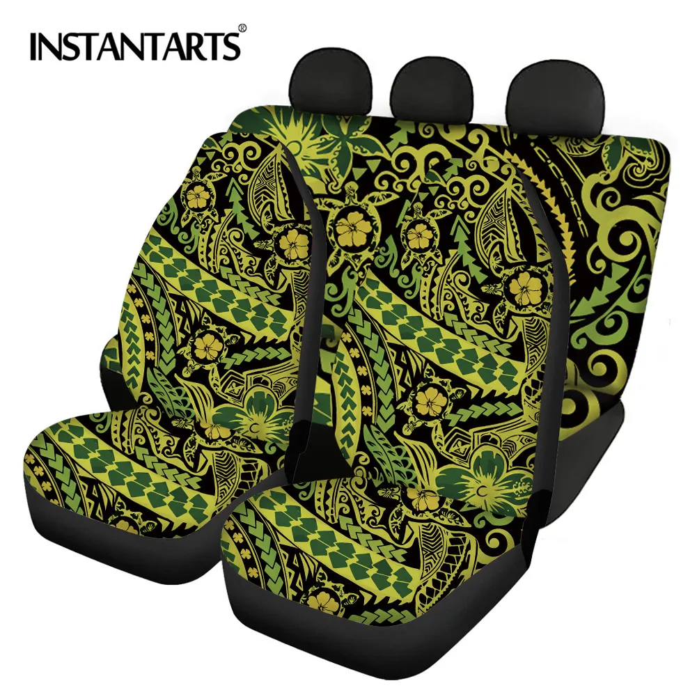 INSTANTARTS Sea Turtle Polynesian Style Vehicle Decorative Seat Cushion Durable Anti-stain Fade Resistant Easy Clean Car Covers