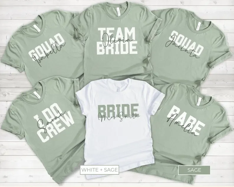 Personalized Bachelorette Party Shirts Custom Name Hens Party Group T-Shirts Wedding Bridesmaid Top Bachelorette Weekend Girls