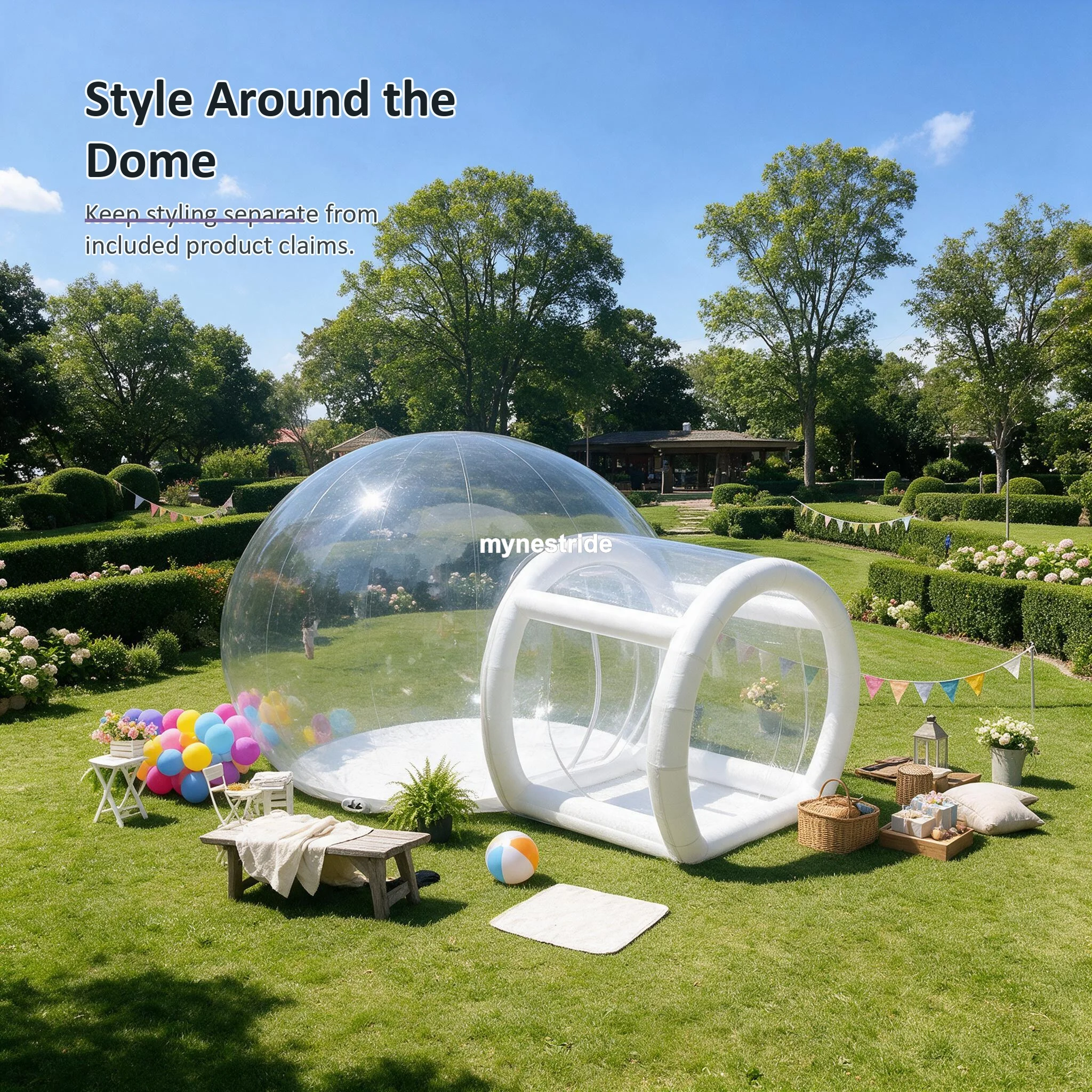 Rtp9805 Domo Inflable Transparente | Tienda de Campaña / Habitación con Vista al Cielo Estrellado - Añade un Toque Espectacular a tu Plan de Campamento - Paisaje a la Vista:
