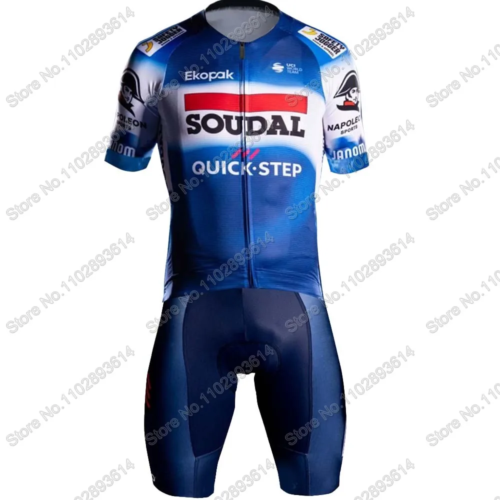 Skinsuit Soudal Quick Step Team Cycling 2024 Bodysuit World Champion Long Cycling Jerseys Set Race Clothing Jumpsuit MTB Maillot