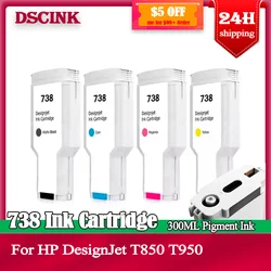 300ML For HP 738 Ink Cartridge Compatible For HP DesignJet T850 DesignJlet T950 With High Quality Pigment Ink With One Time Chip