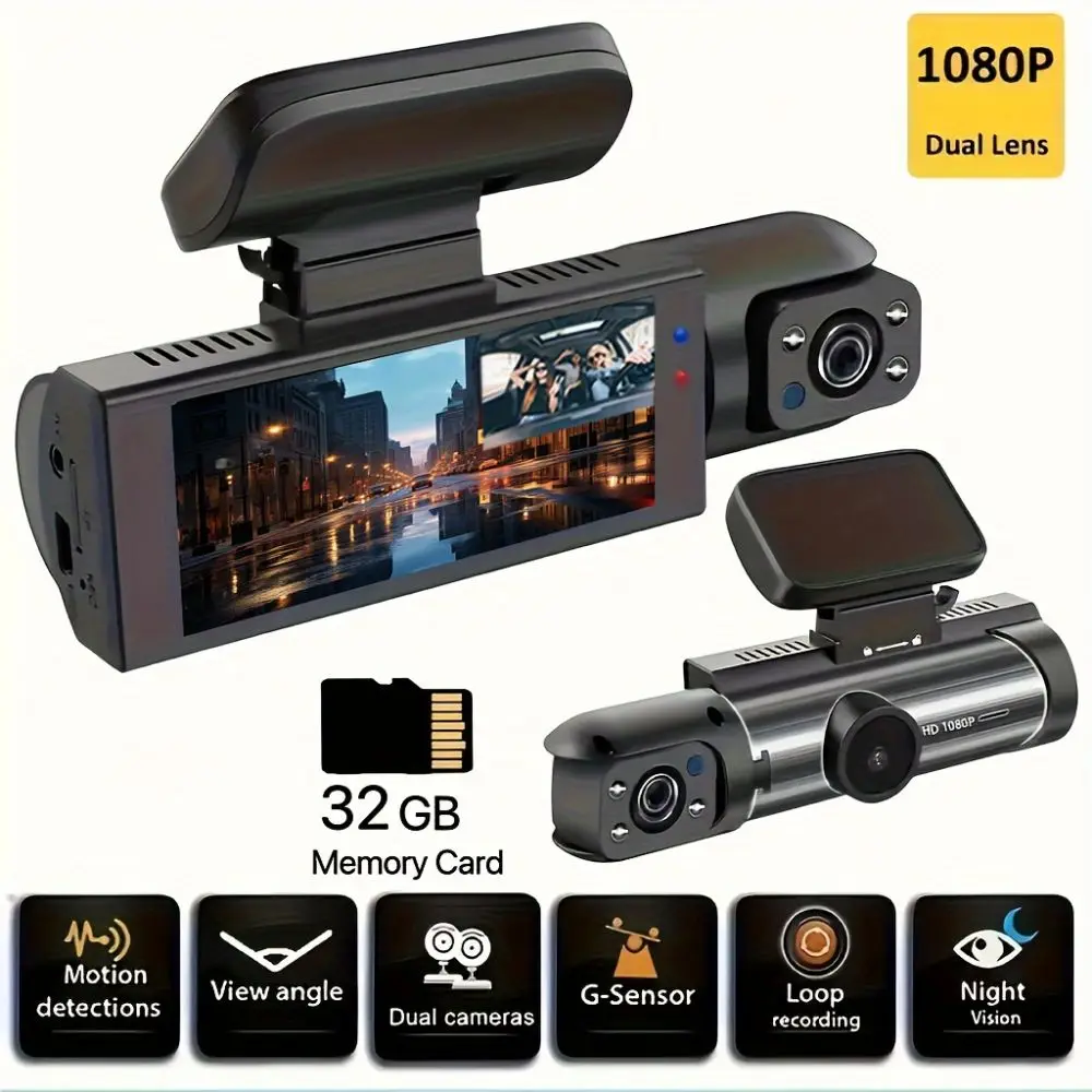 1080P Dash Cam Car Camera Video Recorder 150 Wide-Angle Support 128GB Max 24h Motion Detection Parking Mode Accident Recording