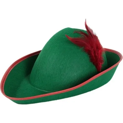 Complete your party costume with a Robin Hood hat. Front to back hat length 35 cm Inside right to left 16cm Inside front to back