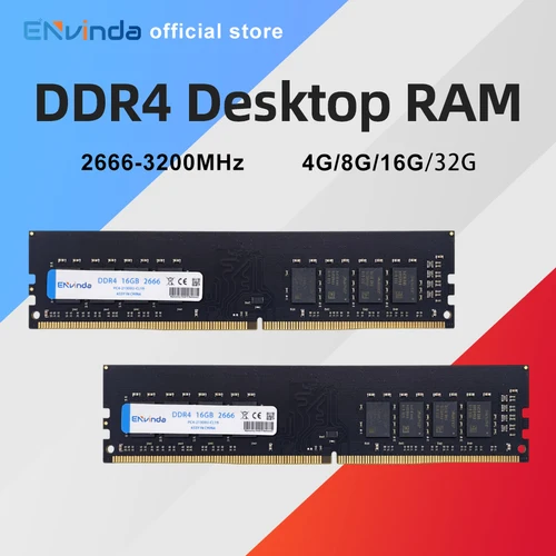 Imagen 2 del producto Memoria RAM para PC ENVINDA DDR4, 8GB, 16GB, 3200MHz, DIMM, Memoria para ordenador de escritorio, sin soporte, placa base AMD