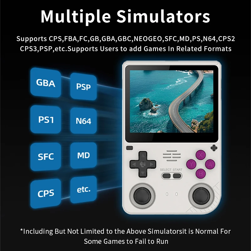 POWKIDDY V20 ريترو فيديو وحدة تحكم بجهاز لعب محمول A133Plus رقاقة 5000mAh بطارية ليثيوم 3.5 بوصة IPS HD شاشة هدايا للأطفال