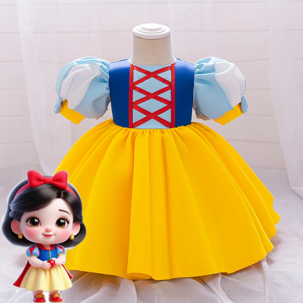 Baby Snow White Princess Girl Dress Carnival Cosplay Halloween Costume Wedding Party Dresses Fancy 1st Birthday Performance Gown