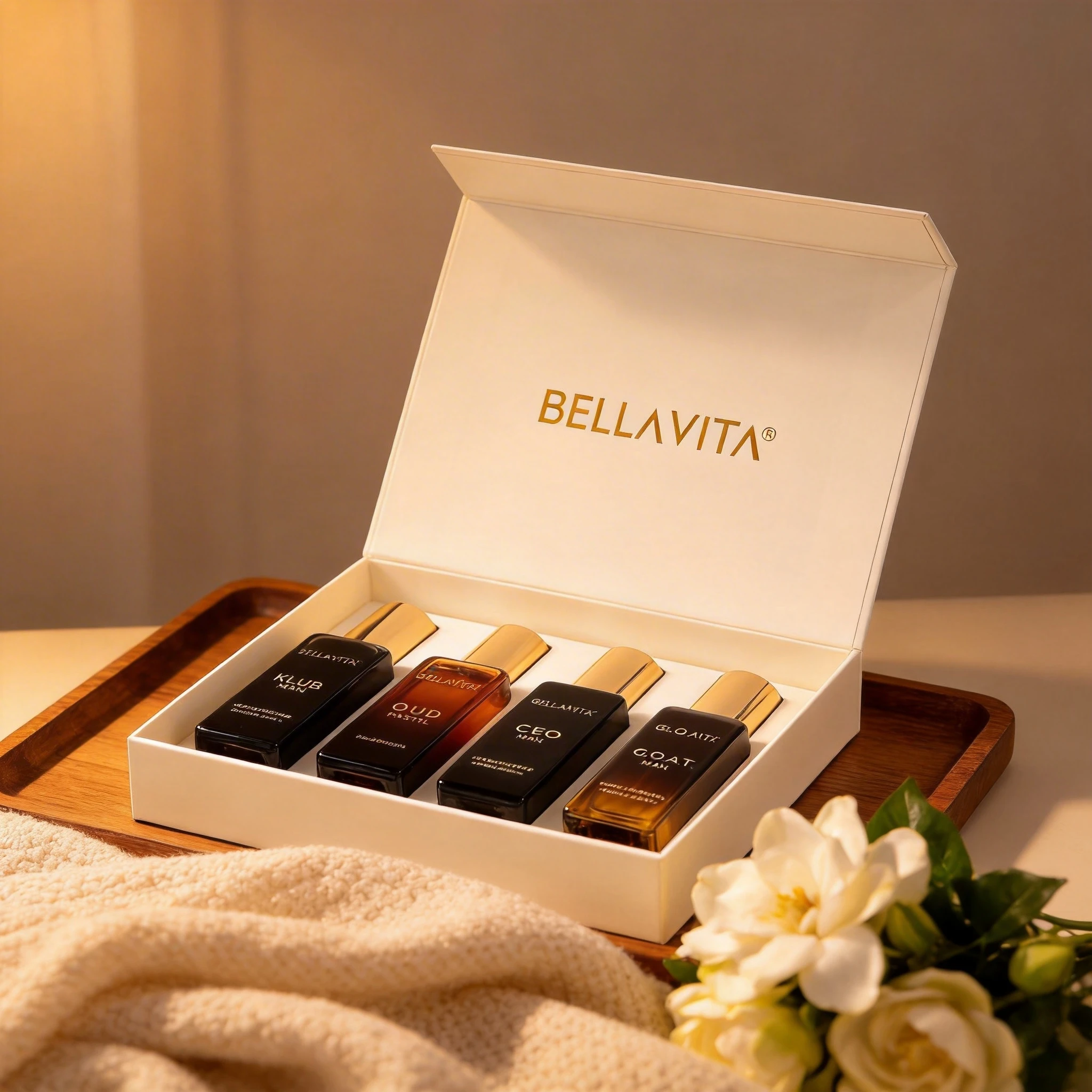 

Bella Vita Luxury Set de Regalo de Perfume de Larga Duración para Hombre | 4x20ml | Regalos para Hombres | Fragancia Premium