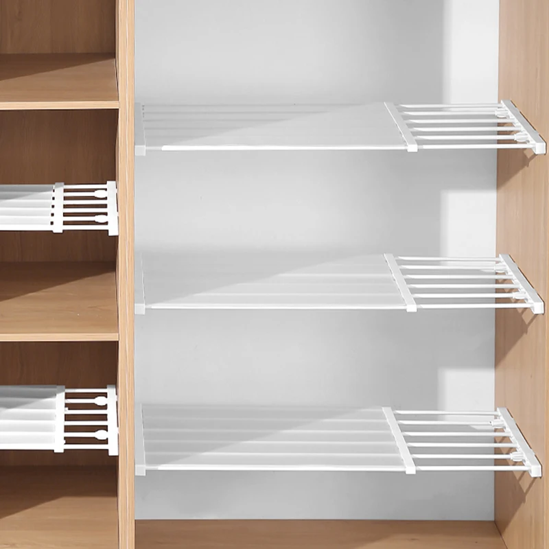 Modern Holic Multipurpose Compression Shelf Compression Rod Wardrobe White Width 24cm Length 23-30cm