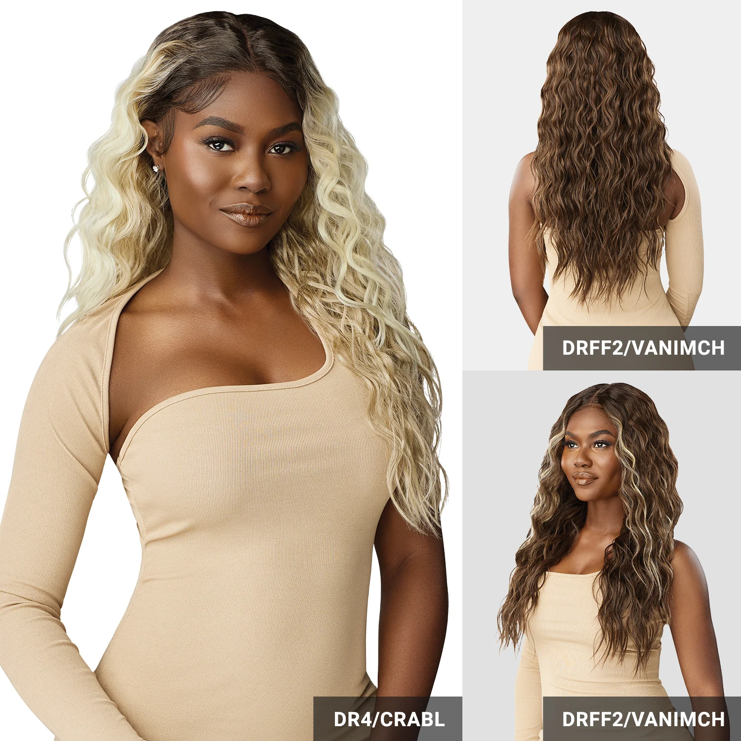 Outre Melted Hairline Glueless HD الدانتيل الجبهة شعر مستعار اصطناعي Shakira