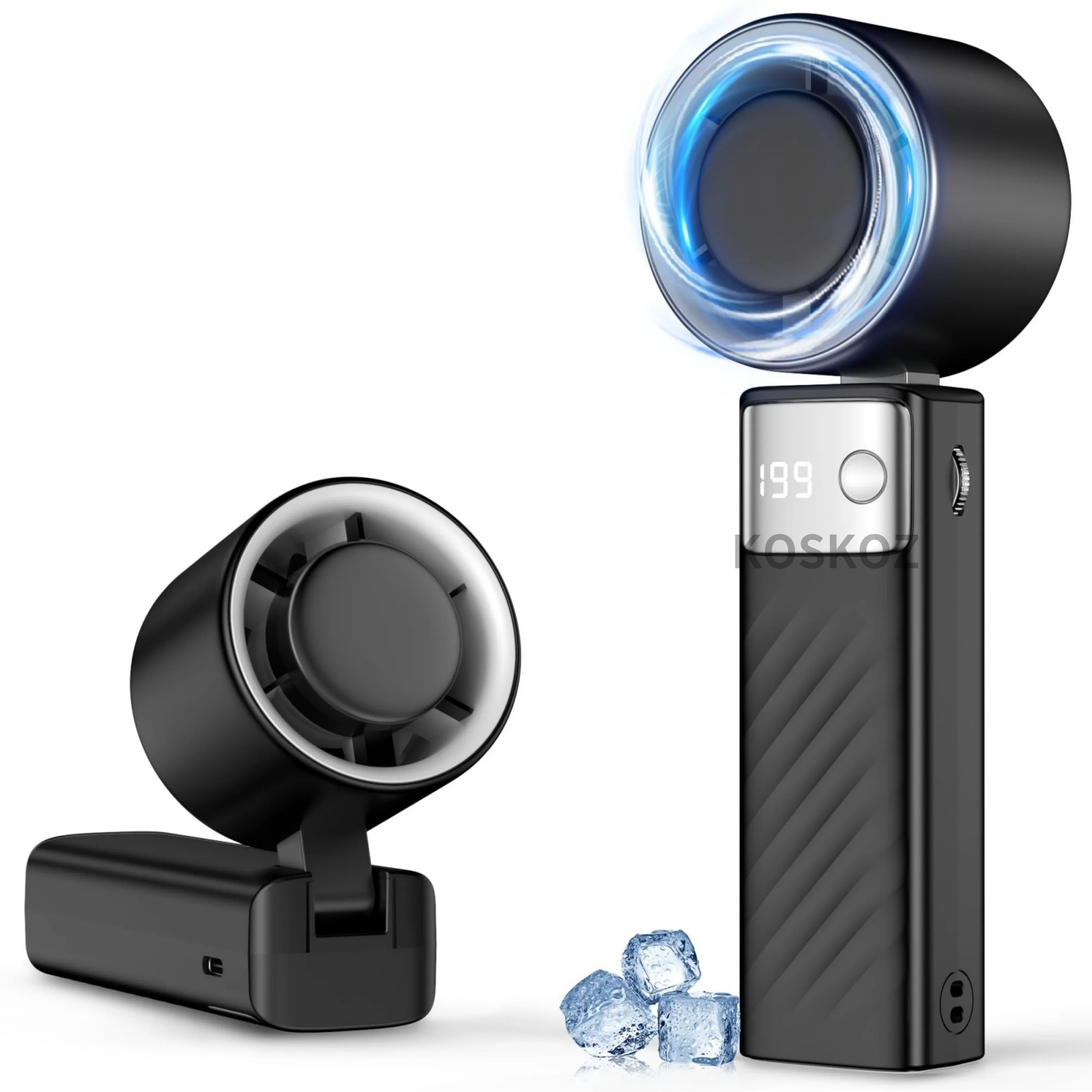 

Портативный ручной турбовентилятор — складной мини-вентилятор с Air Turbo Tech, регулировкой скорости 1–190, питанием от батареи для внутреннего и наружного применения