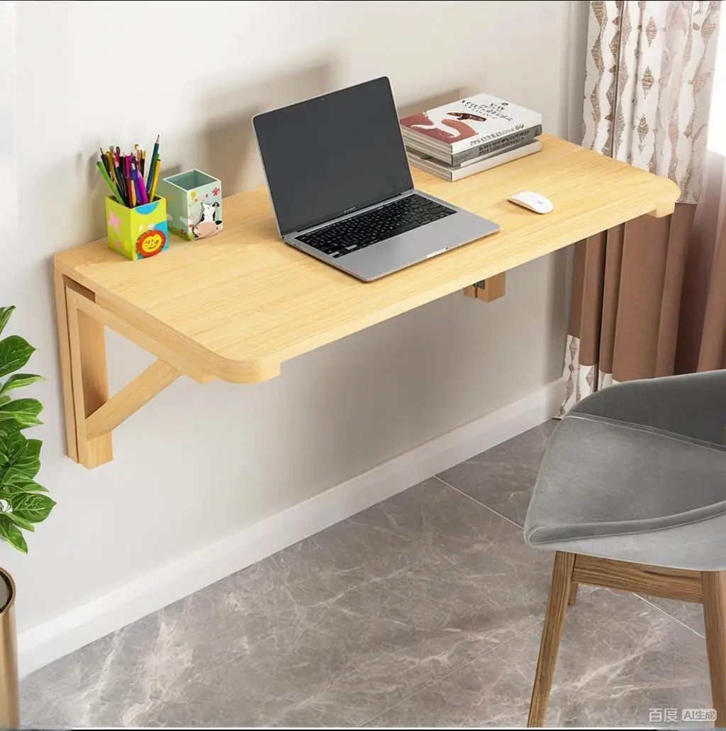 Solid Wood Folding Table, Wall-Mounted Table, Dining Table, Wall-Mounted Computer Desk, Study Desk, Wall-Mounted Desk, Foldable
