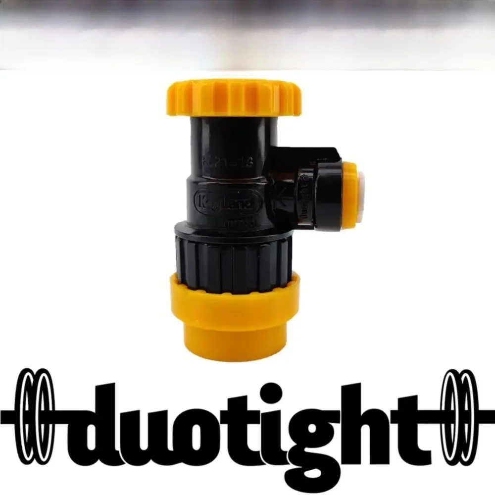 KegLand Duotight 8mm XFlow Control Ball Lock Disconnect (czarny płyn + żółty) (POK) — zdjęcie 2