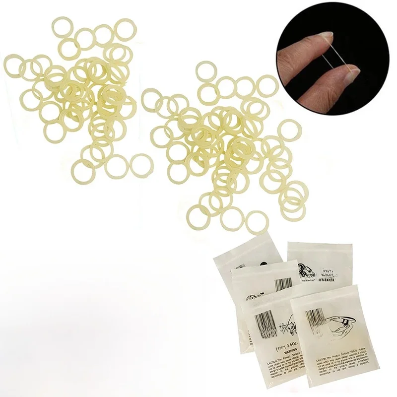 Anneaux dentaires en latex élastomère jaune, 100 pièces, attelles, élastiques dentaires, matériau non toxique, bandes de caoutchouc dentaires de 3.5OZ