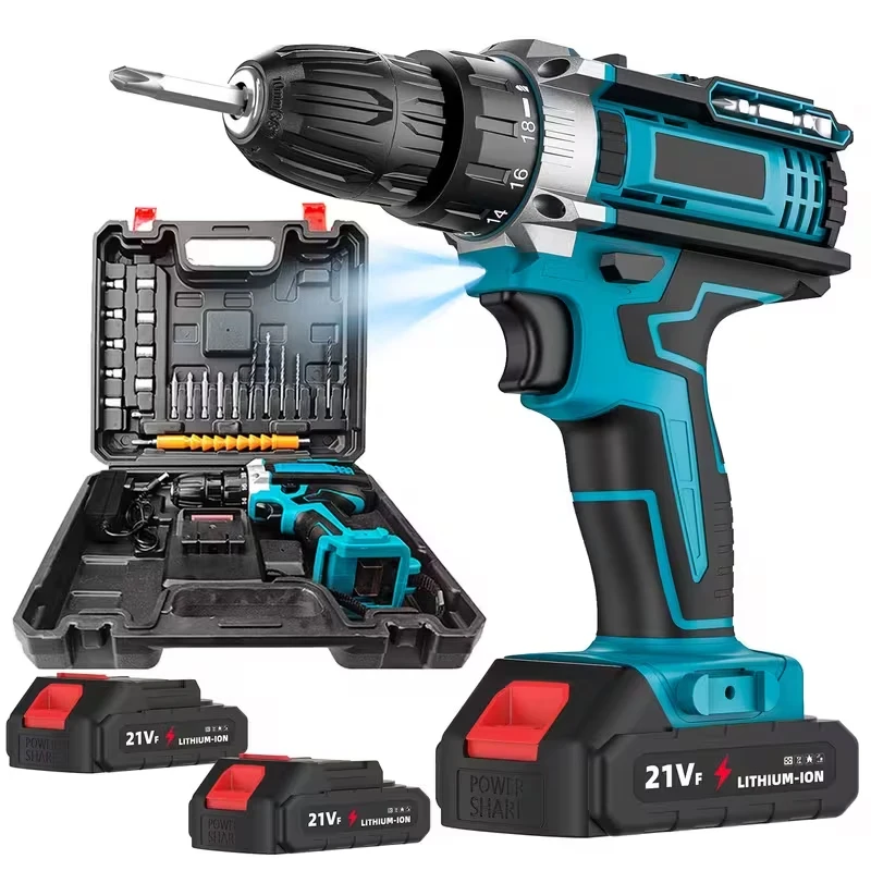 Trapano elettrico ad alta velocità multifunzione con cacciavite ricaricabile portatile a batteria da 32 N.m per il fai da te domestico