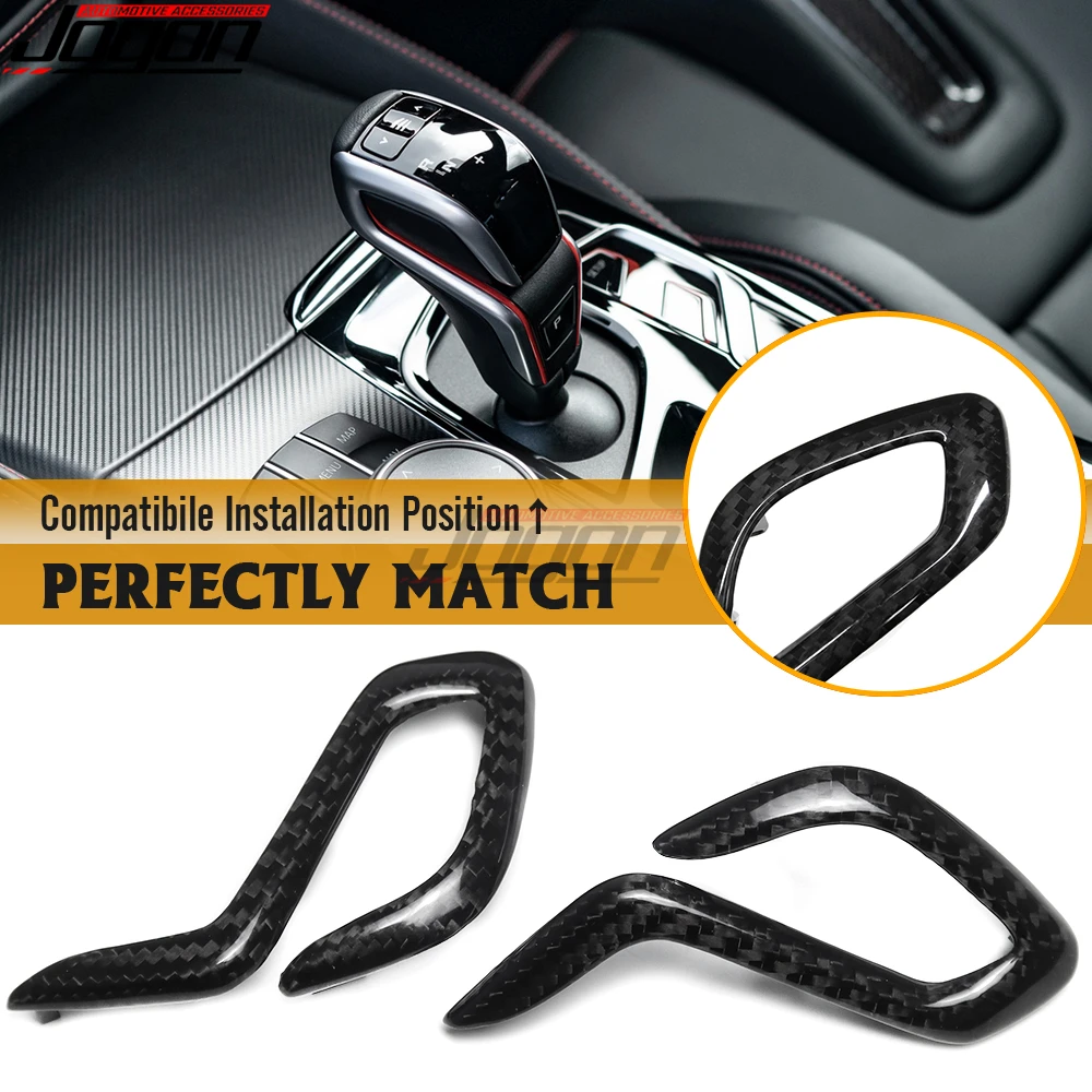 For BMW M5 F90 X3M X4M F97 F98 2019-2023 Dry Carbon Fiber Repace Car Central Console Gear Shift Knob Side Cover Decoration Trim