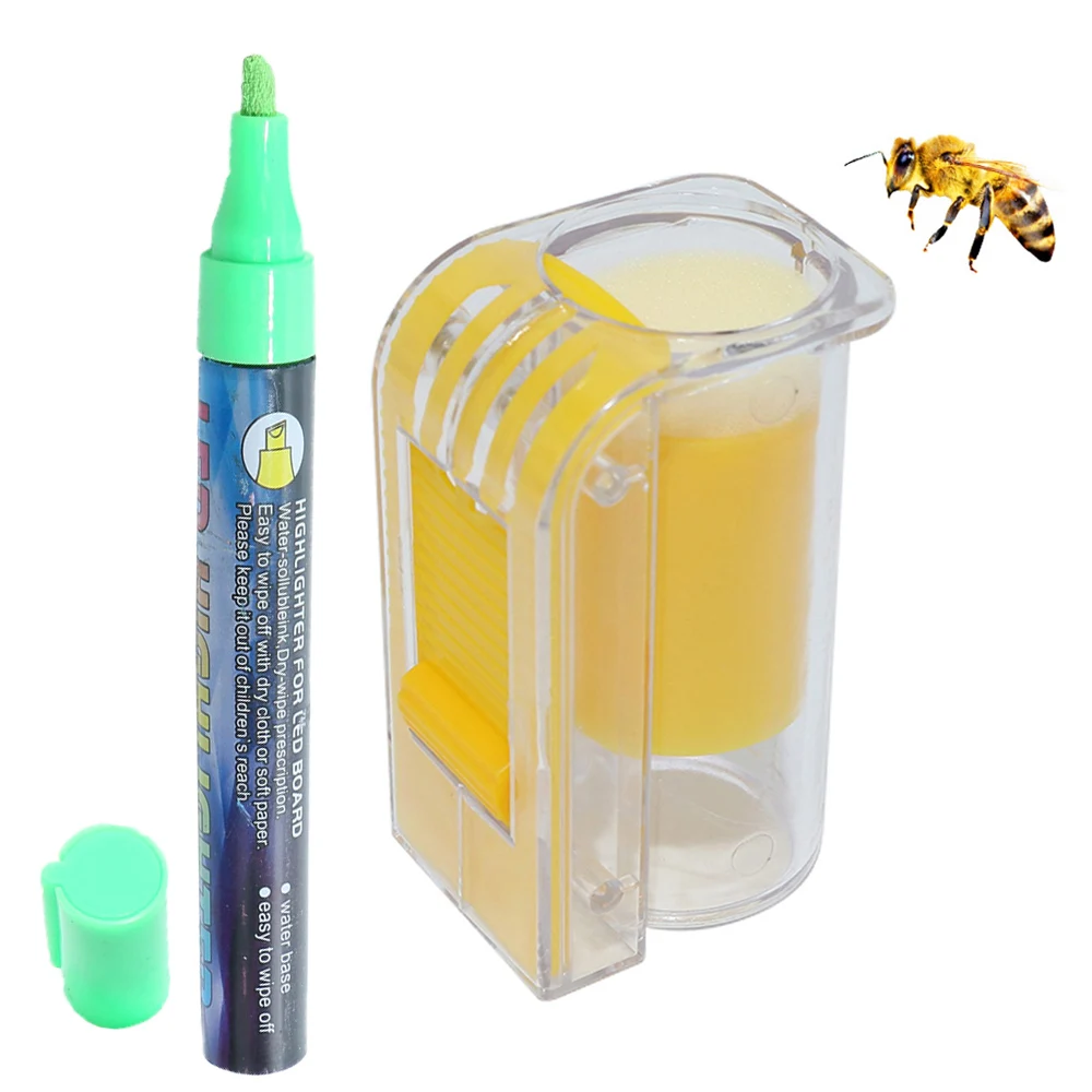 1 Set Apiculture Queen Bee Marker Kit Rearing Marking Bottle Pen Mark King Beekeep Product Supplies Queen Bee Recognition