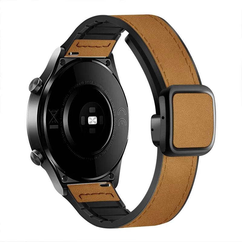 Leather Silicone Strap for Samsung Galaxy Watch 4 5 6 7 40mm/44mm Magnetic Band for Galaxy Watch 4/6 Classic 43 47mm 42 46mm
