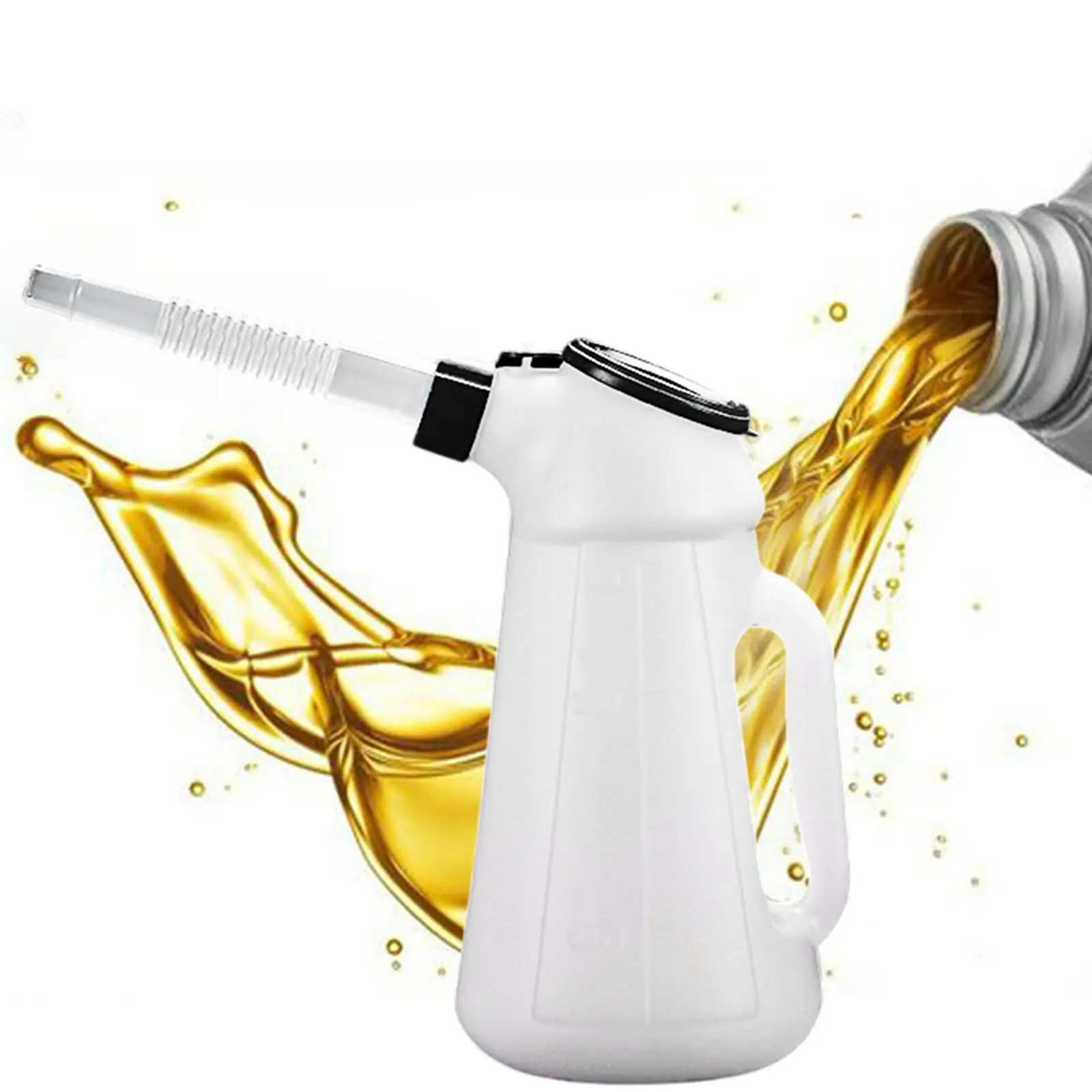 1.2L/2L/3L/4L/5L น้ํามันคอนเทนเนอร์วัดน้ํามันพร้อม Spout สําหรับหล่อลื่นรถเครื่องบ้านยานพาหนะอัตโนมัติเหยือกน้ํามัน