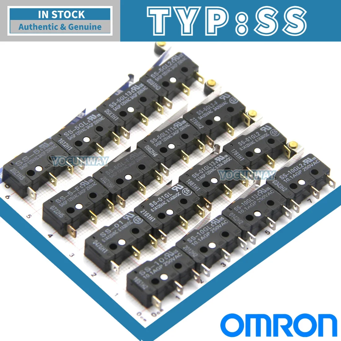 Micro-interrupteur OMRON série SS SS-01 E 01GL 01GL2 F 01GL13 5 5GL 5GL2 5GL13 5GL111 L 10 10GL 10GL2 10GL13 Neuf Original Authentique