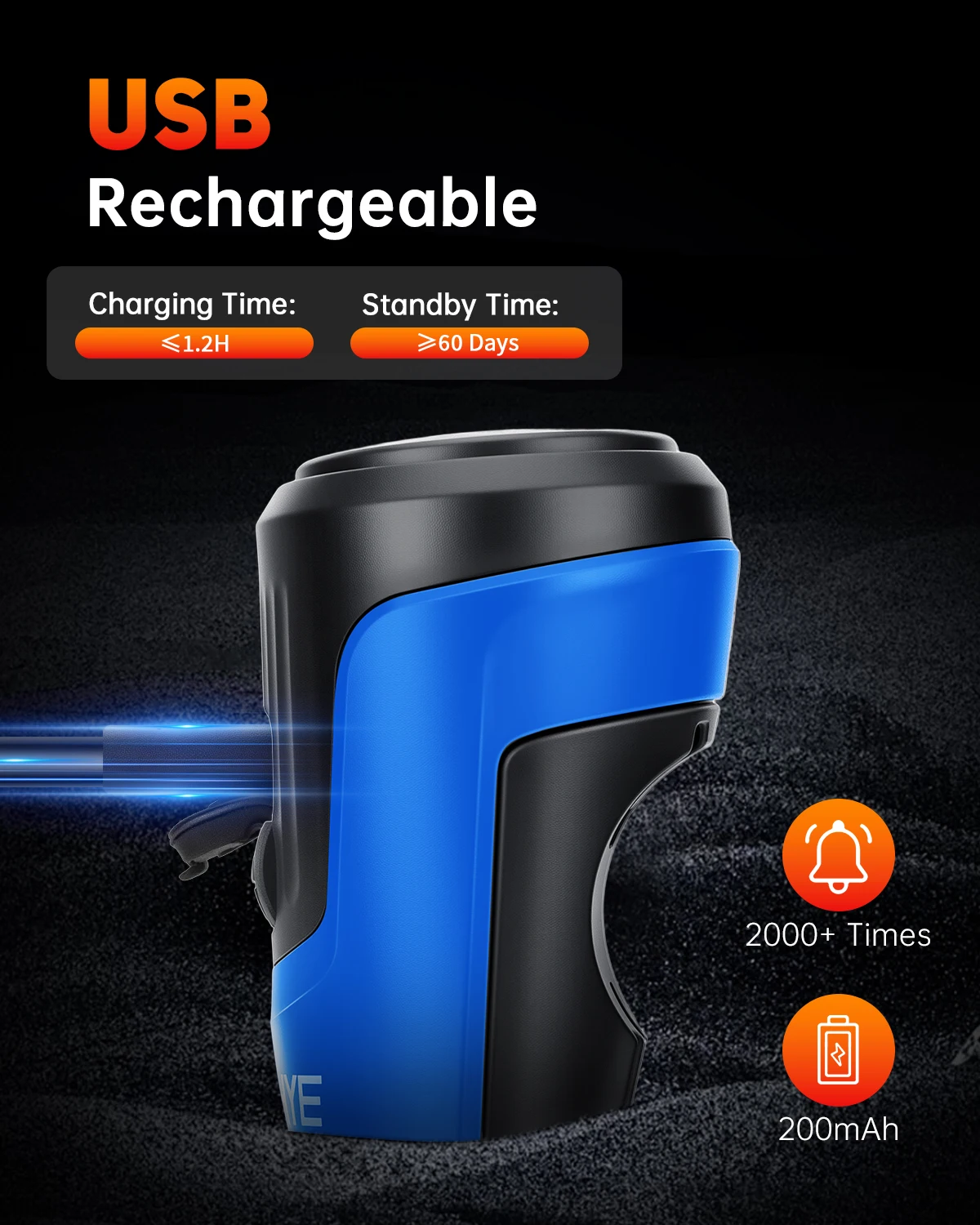 Rockbye 125dB Laute Elektrische Fahrradklingel Wasserdichter Diebstahlalarm Elektrische Fahrradglocke für Erwachsene/Kinder-Fahrräder, Roller, E-Bikes – Detail 3