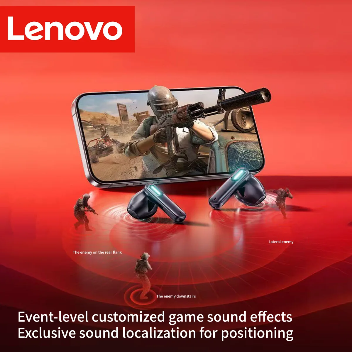 Lenovo EA189 Bluetooth V5.4 Earphones Punchy Bass Sound Headset Full Compatible Low Latency Game Sports Music Headphones