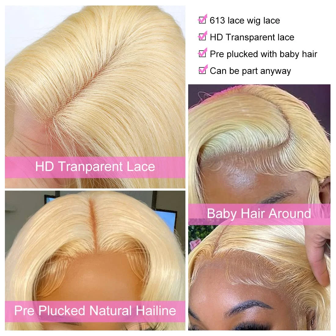 13x4 الجسم موجة 613 الدانتيل شعر مستعار أمامي شعر الإنسان 200% الكثافة شقراء الدانتيل الجبهة الباروكات شعر الإنسان 613 شعر مستعار أشقر مع شعر الطفل