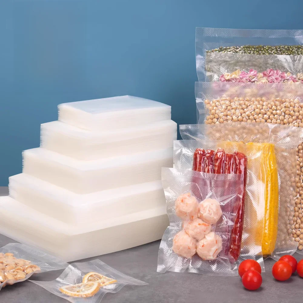 Sacs d'emballage sous vide pour aliments, 100 pièces, sacs sous vide pour aliments, sacs de scellage sous vide sans BPA, sac d'emballage pour le stockage des aliments