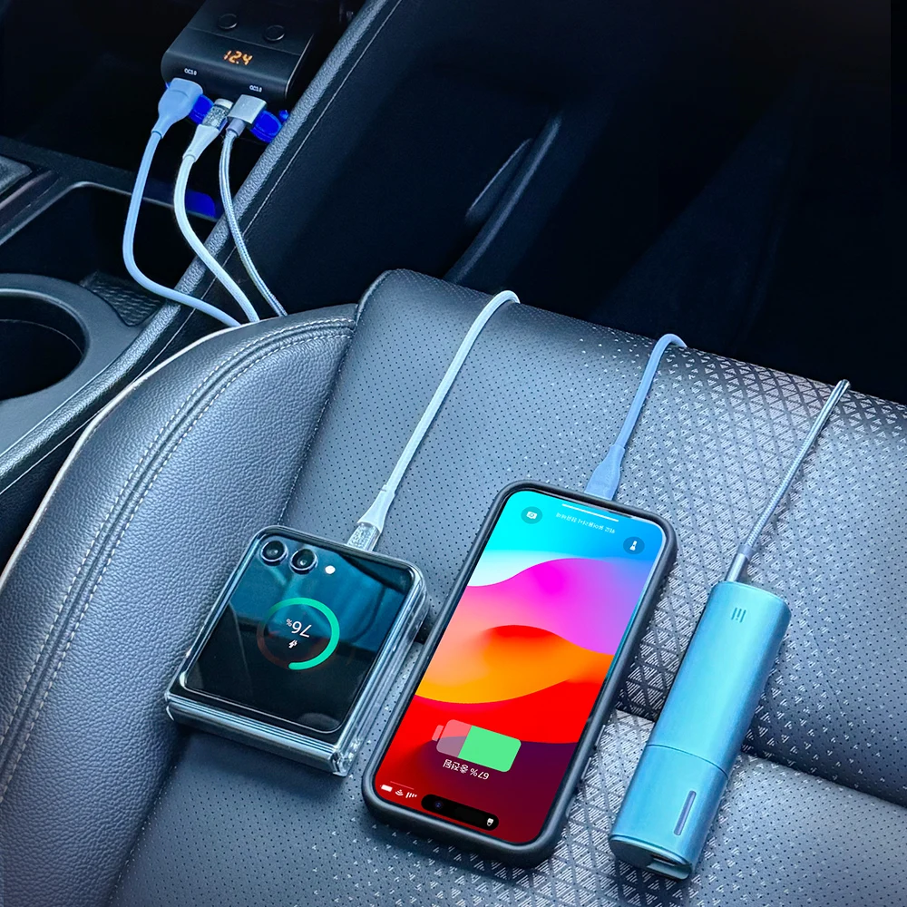 모락 네다 D5 시거잭 2소켓 USB 3포트 차량용 초고속 충전기