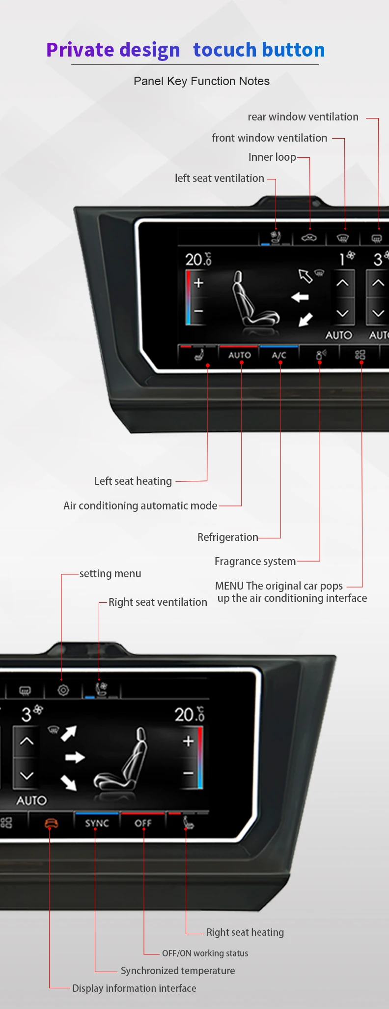 LCD Touch Screen Air Conditioning Panel Automatic Manual Climate Control Borad For VW PQ Passta B7 CC B6 Golf6 GTI