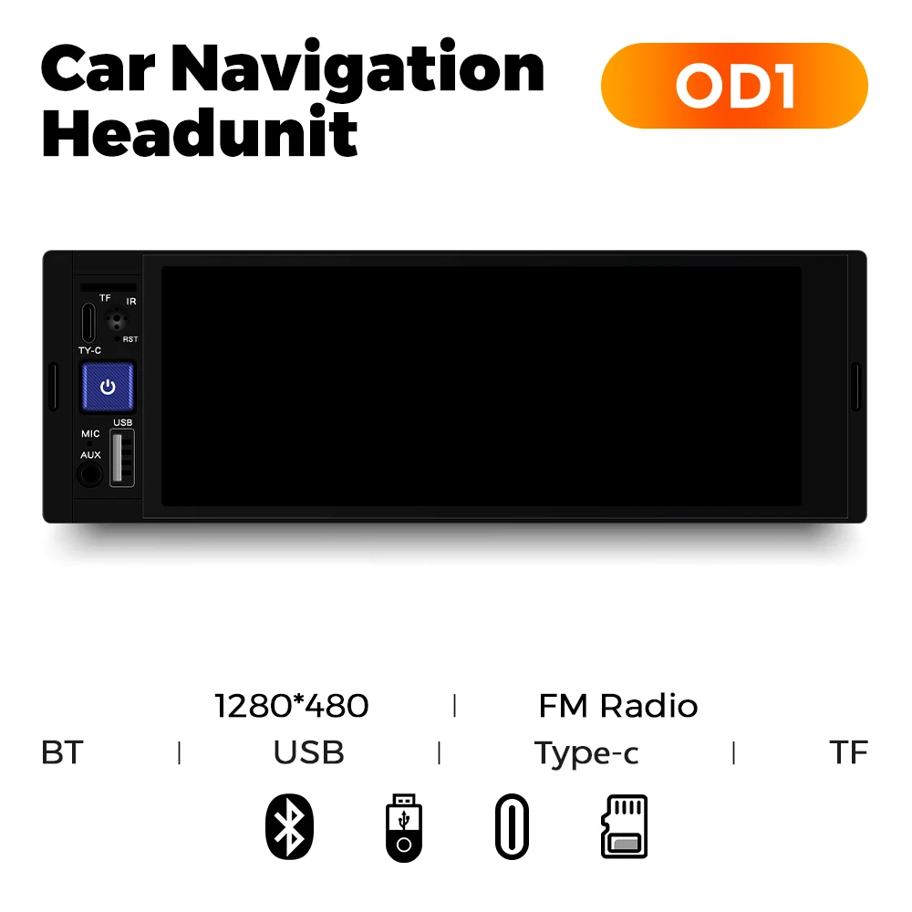 NaviFly 1 Din 6.86 Inch Touch screen Car Radio BT Music Handsfree MP5 Player TF USB TP-C Charging Auto Video Audio System image 3