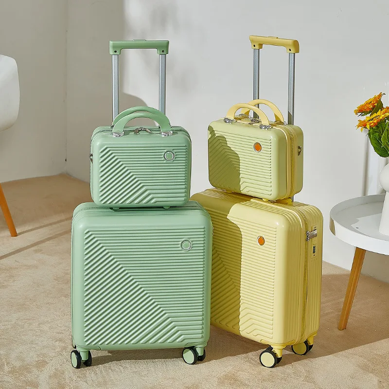 

14"18 Inch 2 Piece Travel Small Suitcase Sets On Wheels Trolley Luggage Check-in Case Cosmetic Bag Valise Voyage Free Shipping