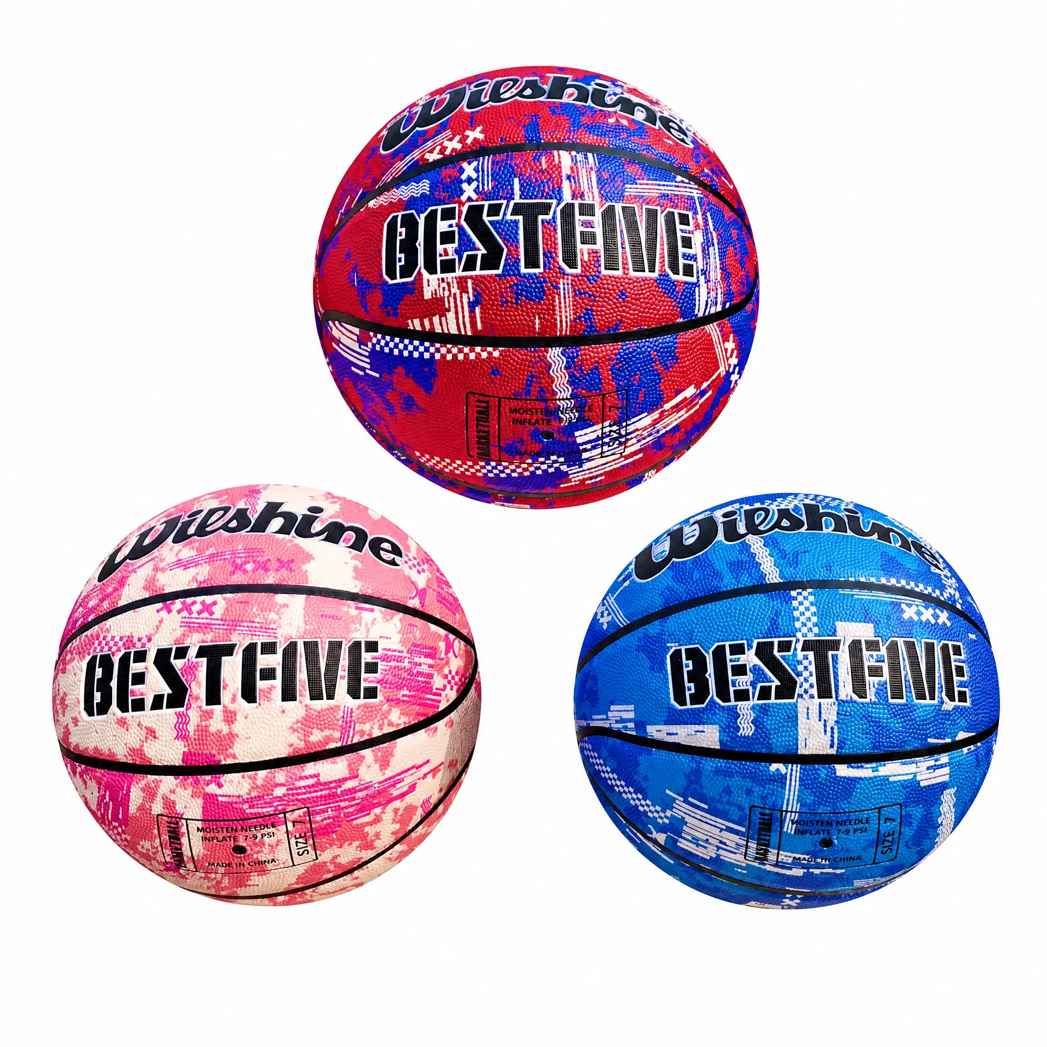 Hoge kwaliteit PU graffiti design basketbal 24,6 cm - Professionele basketbal voor binnen en buiten, zachte aanraking