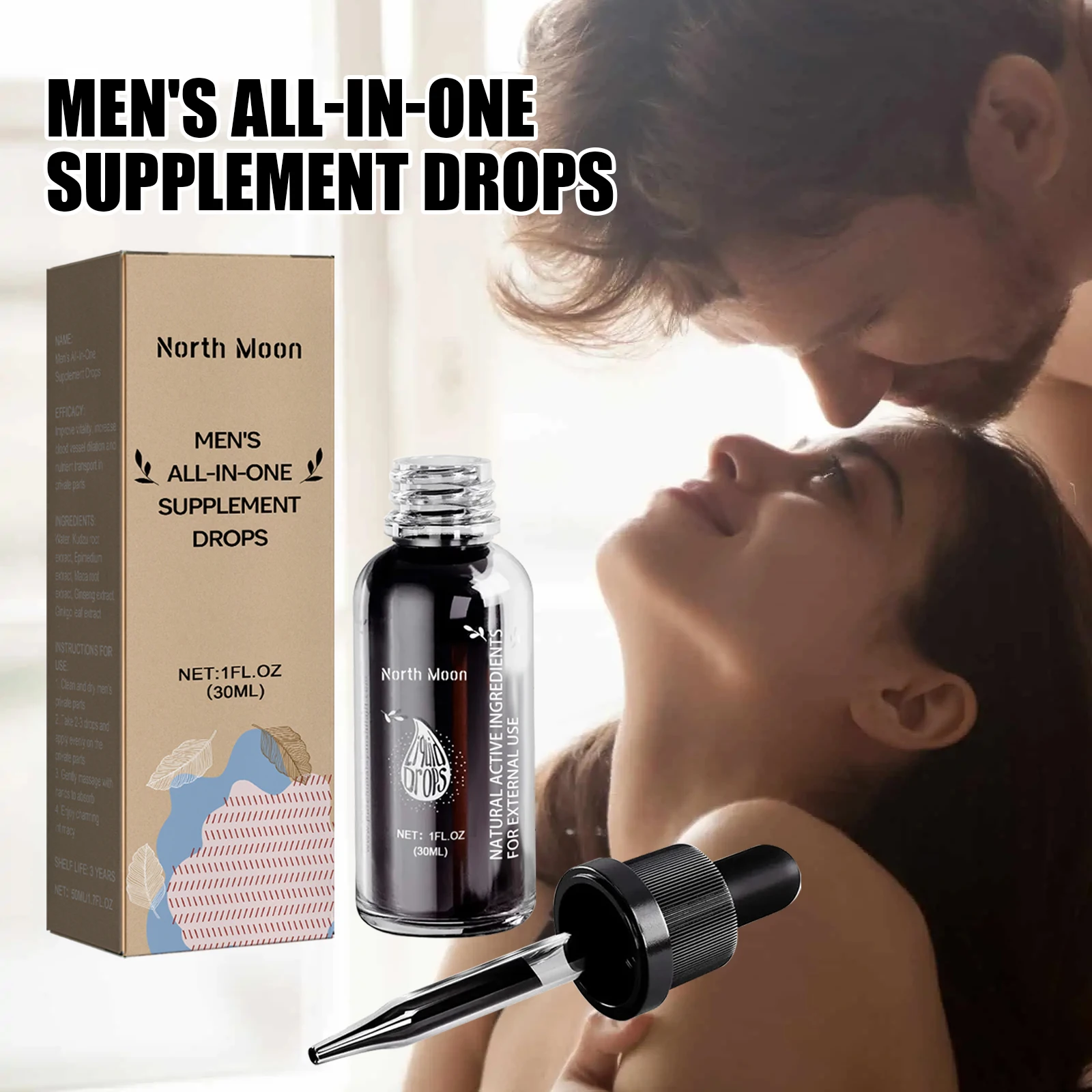 North Moon Men's Perfume Care Essential Oil to Enhance Men's Physical Endurance, Strong Physique, Massage Care Essential Oil