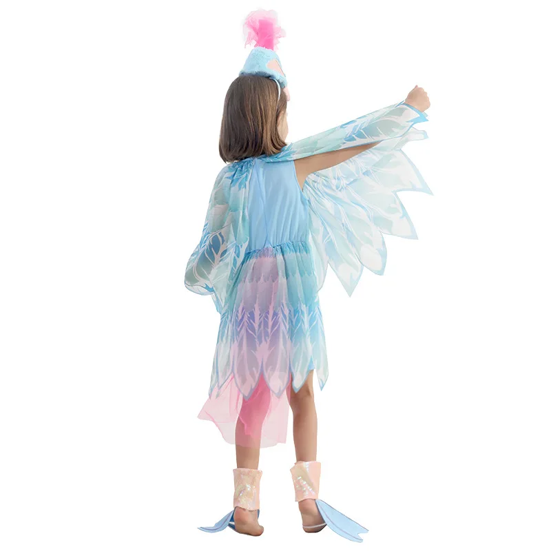 Toddler Peacock Costume Carnival Girls Animal Bird Fancy Dress Costume for Role Play