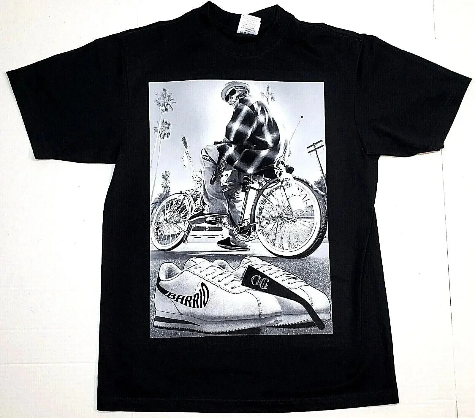 AliExpress PEDRAZA Lowrider Bicycle T-Shirt El Barrio Chicano Bike Urban Streetwear Men'S Tee New
