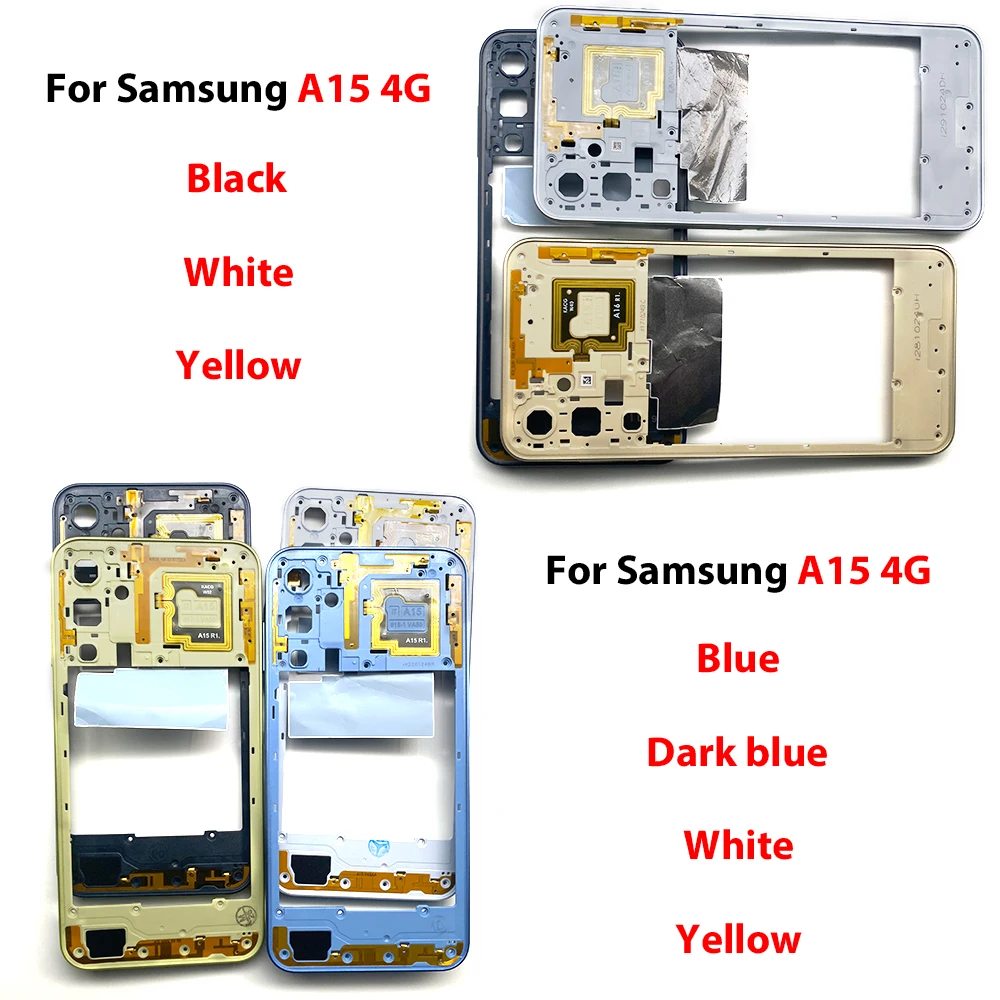10 PCS New Middle Frame For Samsung A15 4G 5G Door Housing Bezel Repair Parts