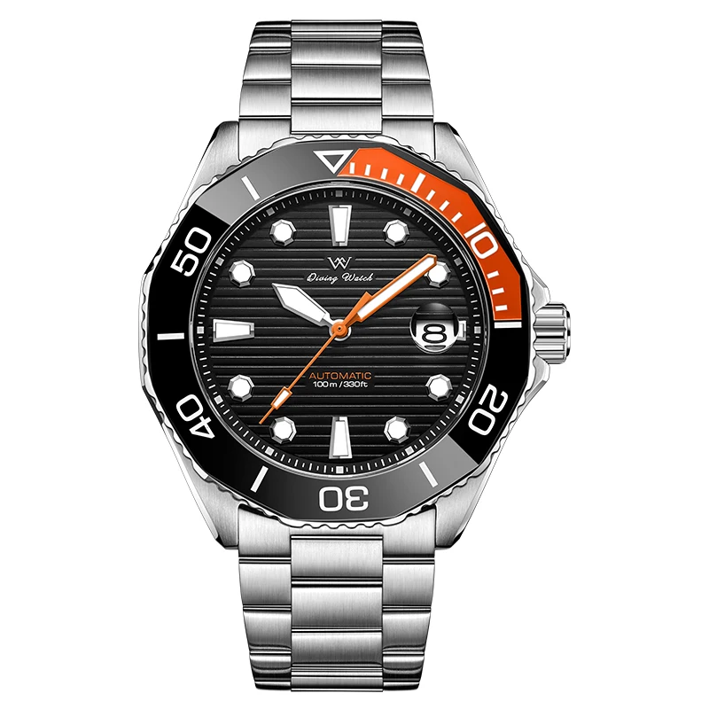 Reloj WM Relojes mecánicos automáticos Bisel de cerámica Recubrimiento antirreflectante 100 Resistente al agua Zafiro Welly Merck Watch 189M