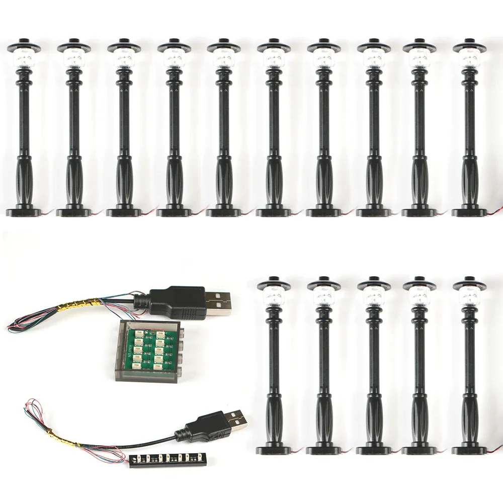15 stks Stad Straat Licht Led (10 in 1 USB Aangedreven) Bouwsteen Lamp MOC Compatibel met Bakstenen DIY 2039 11062 - afbeelding 2