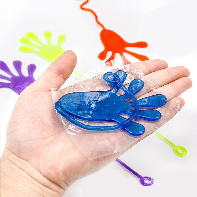 5-20Pcs Elastically Stretchable Sticky Palm Climbing Tricky Hands Toys Mini Sticky Hands Toys For Children Party Favors Toys