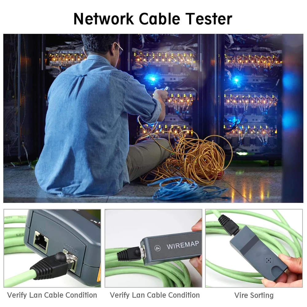 Imagem -04 - Noyafa-network Cabo Tester Nf8108m Medida Remota Comprimento Tracker Ferramenta de Rede para Stp Utp Cabos Twisted Twin