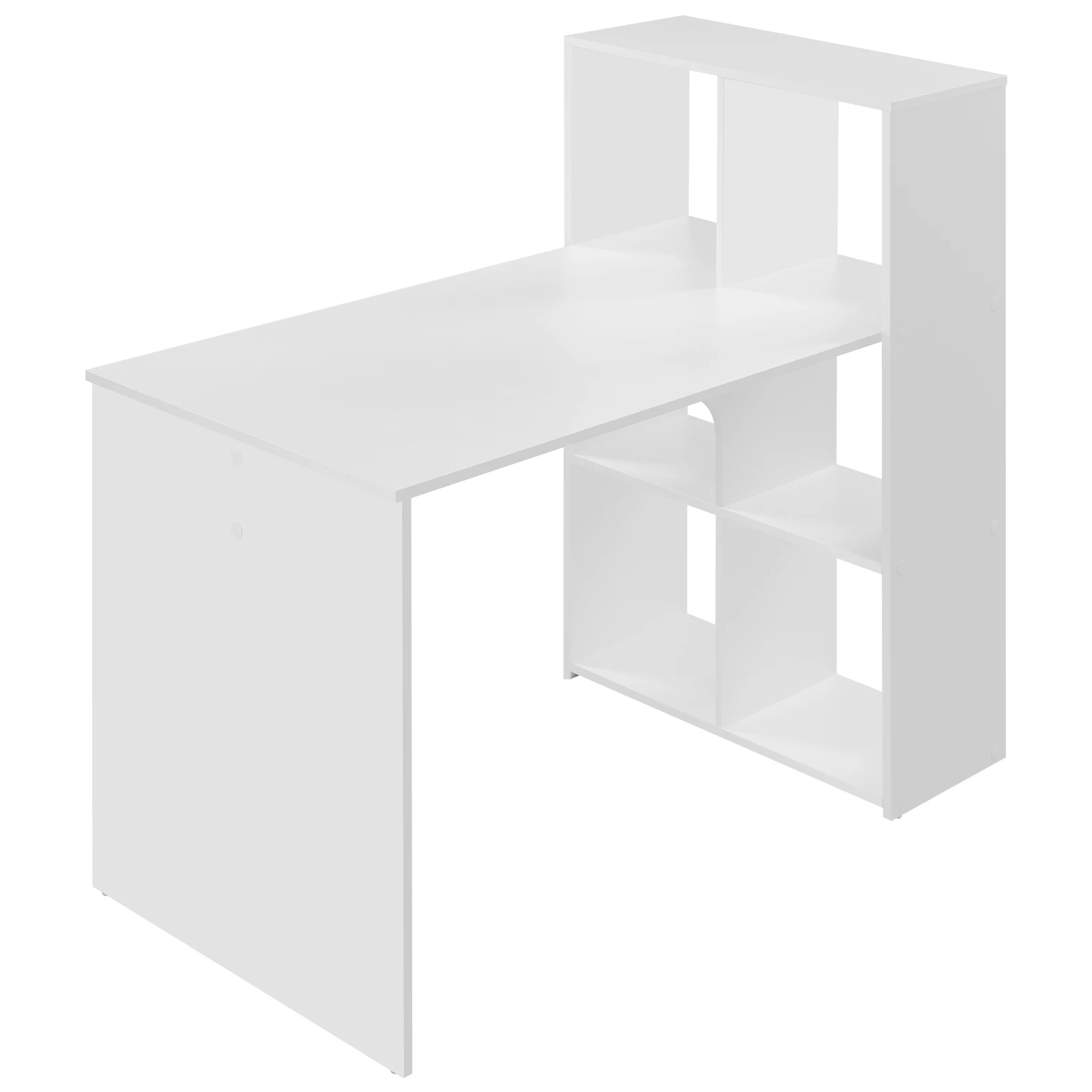 White Computer Desk with Shelf Left or Right Mountable Corner Desk  PC Table for Study Living Room Bedroom Office Storage