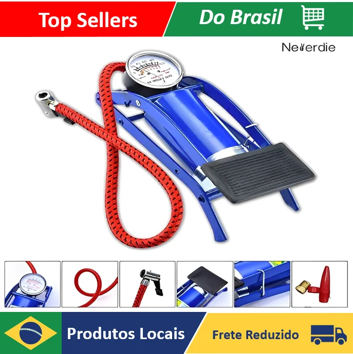 Portable Air Pump With Pedal Hose 50cm Filling Tire Motorcycle Car Bike Ball-Neverdie Store