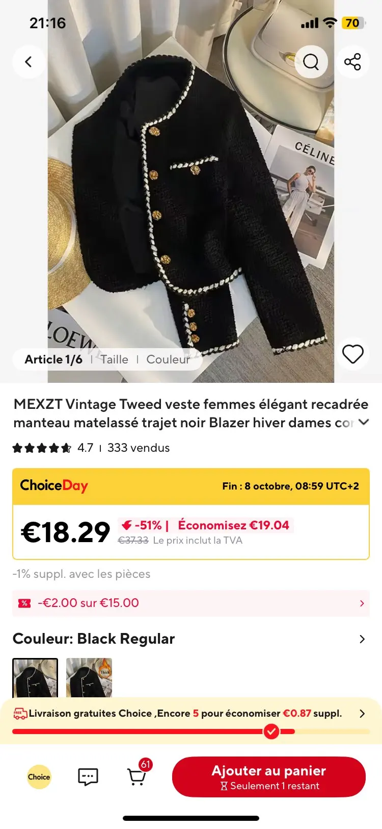 MEXZT Vintage Tweed Jacket Women Elegant Cropped Quilted Coat Commute Black Blazer Winter Ladies Korean Short Outerwear Tops New photo review