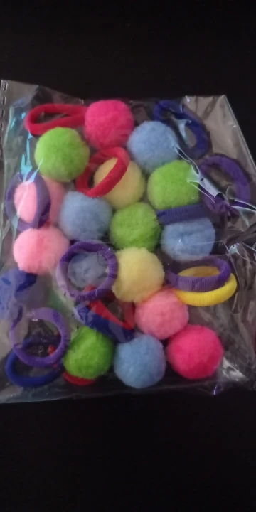 10/20pcs Sweet Colorful Elastic Hair Bands Plush Ball Rubber Band for Baby Girls Scrunchie Hair Ties Clip Kids Hair Accessories photo review