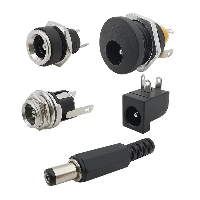 10 sztuk 5.5x2.1mm DC Power męski adapter żeński DC-022 DC-025M DC-005 DC-022B 5.5*2.1mm DC wtyczka zasilania Jack złącze wtykowe — zdjęcie 2